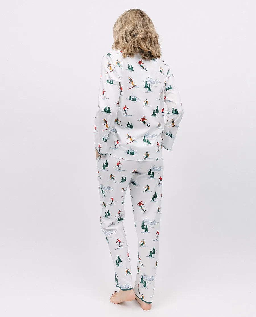 Whistler White Mix Womens Ski Print Pyjama Set