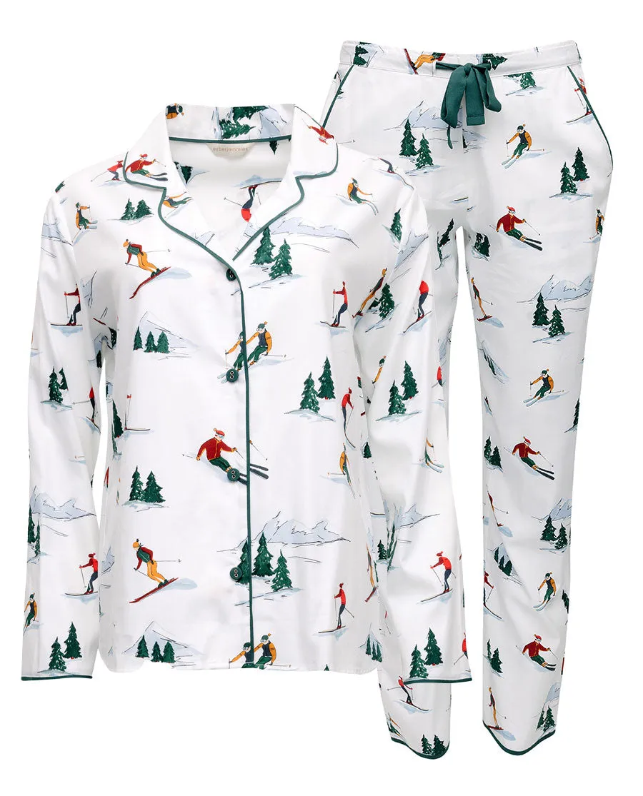 Whistler White Mix Womens Ski Print Pyjama Set