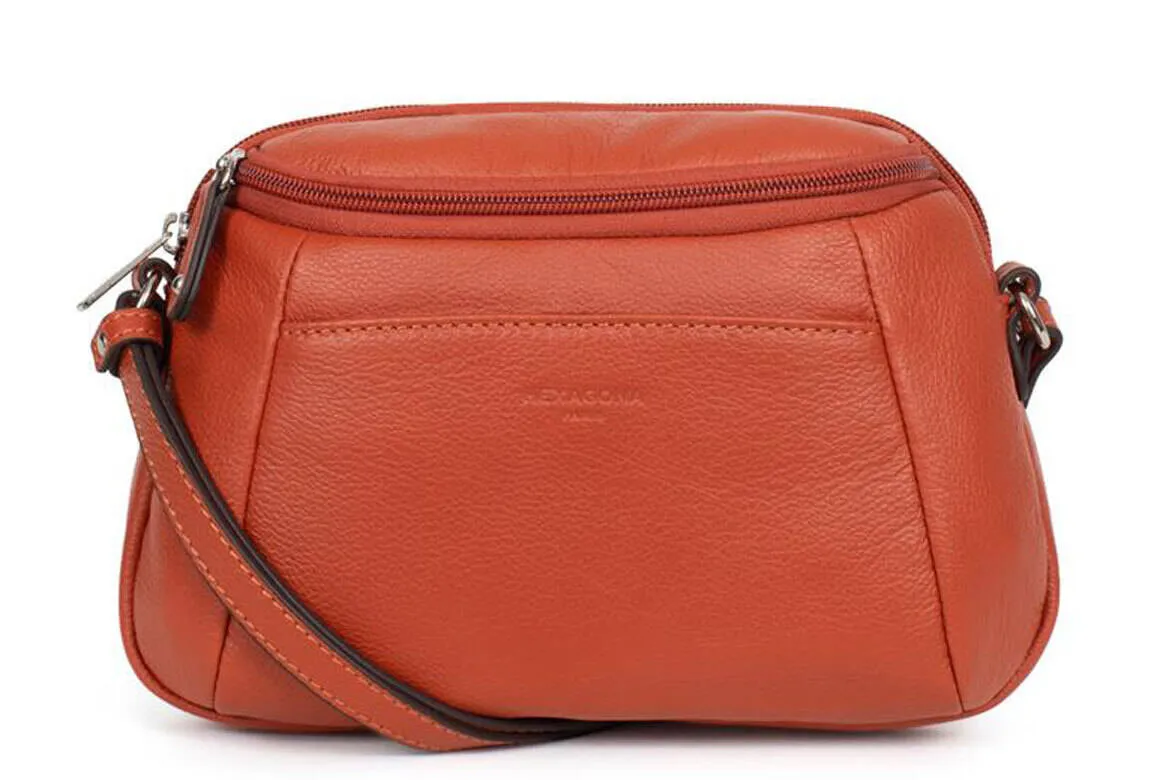 Women's orange hexagonal leather bag 469994