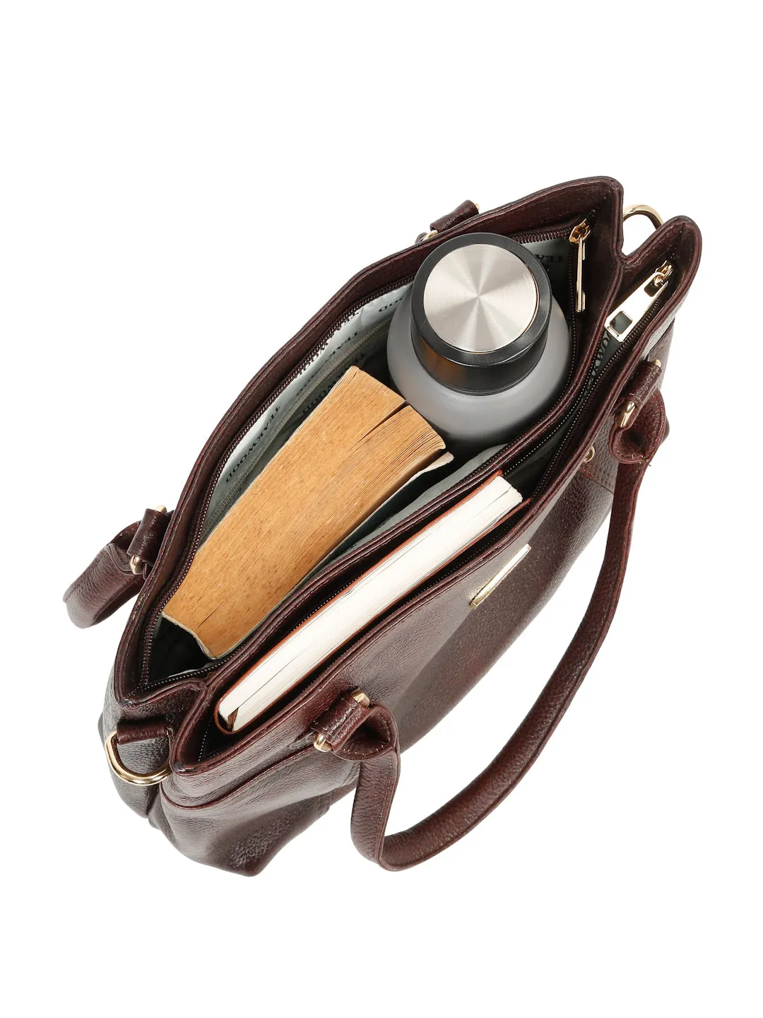 Women's  Textured Leather Handheld Bag