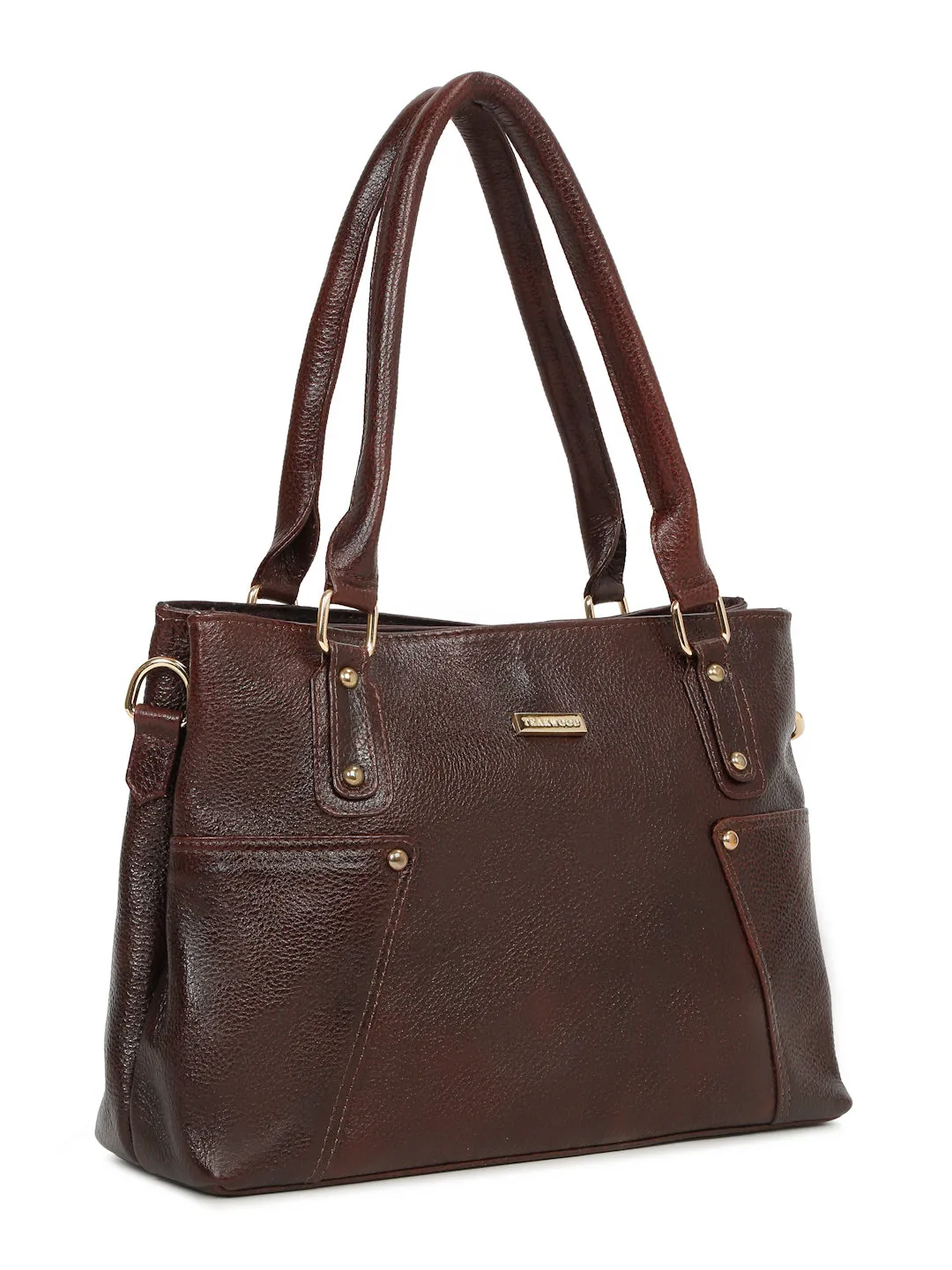 Women's  Textured Leather Handheld Bag