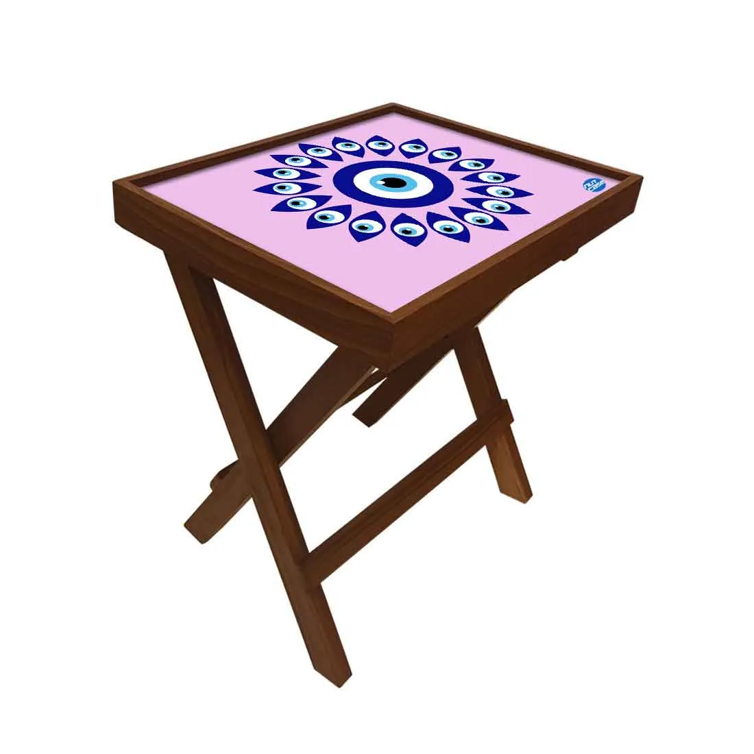 Wooden Folding Side Table for Bedroom Sofa - Evil Eye Protector