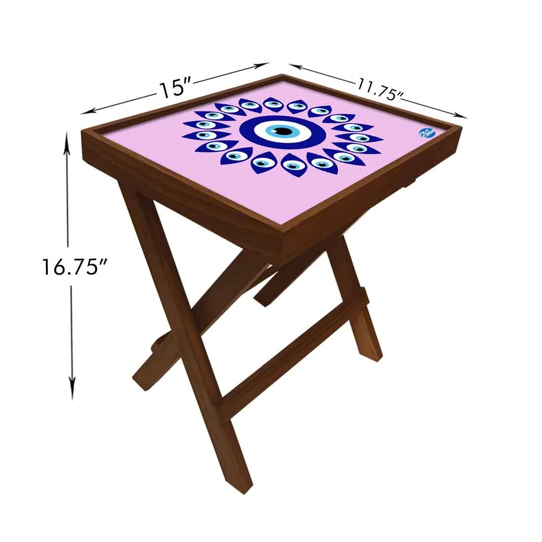 Wooden Folding Side Table for Bedroom Sofa - Evil Eye Protector