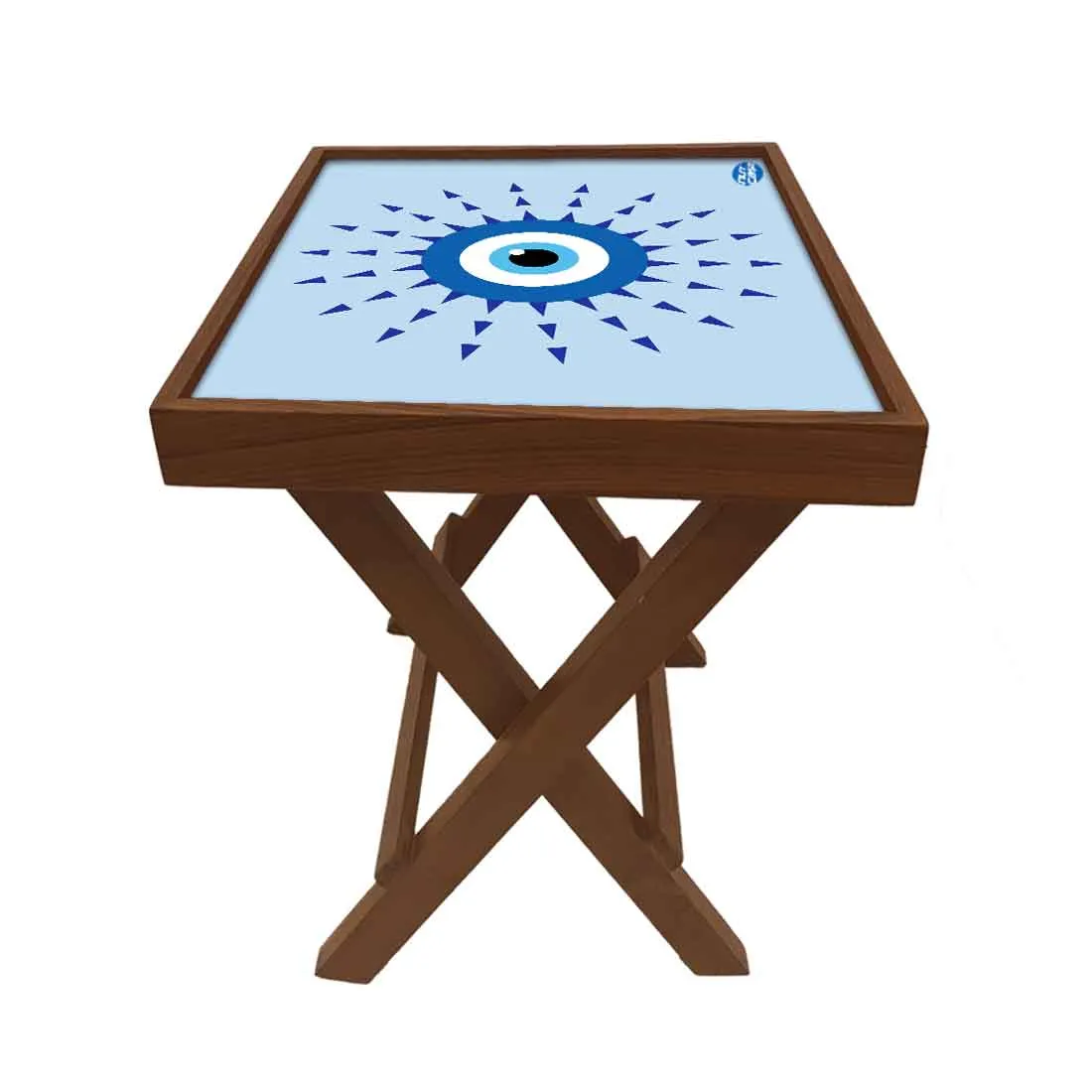 Wooden Folding Side Table for Bedroom Sofa - Evil Eye Protector