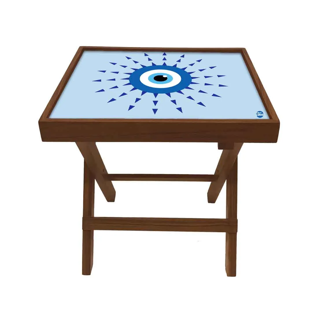 Wooden Folding Side Table for Bedroom Sofa - Evil Eye Protector