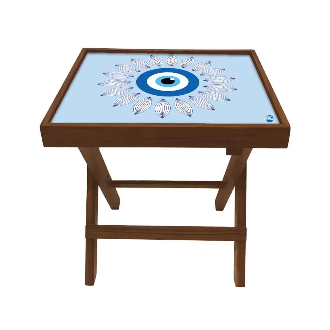 Wooden Folding Side Table for Bedroom Sofa - Evil Eye Protector