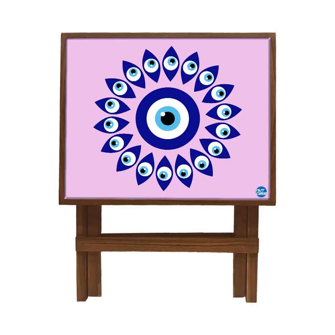 Wooden Folding Side Table for Bedroom Sofa - Evil Eye Protector