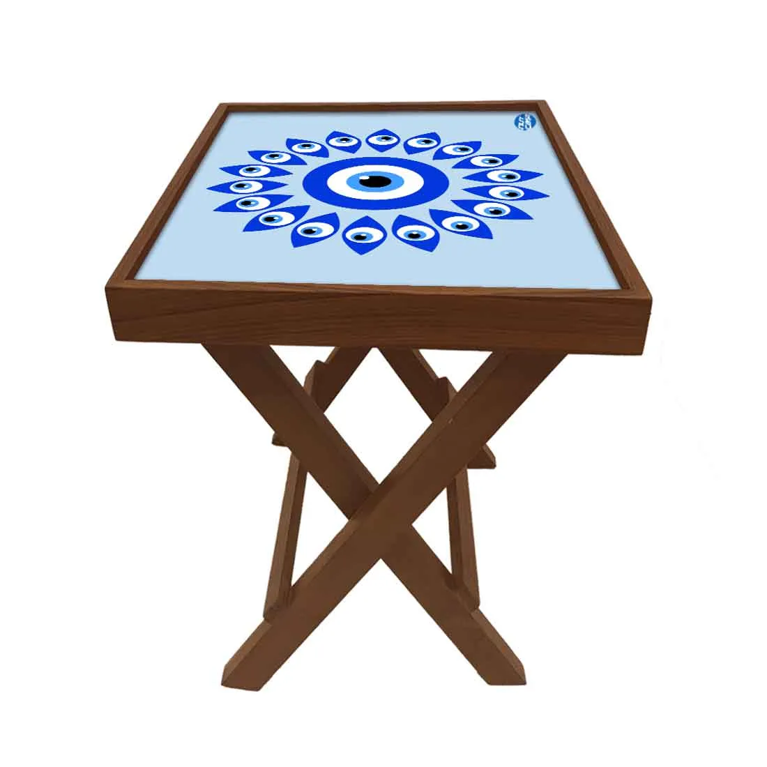 Wooden Folding Side Table for Sofa Bedroom Living Room - Evil Eye Protector