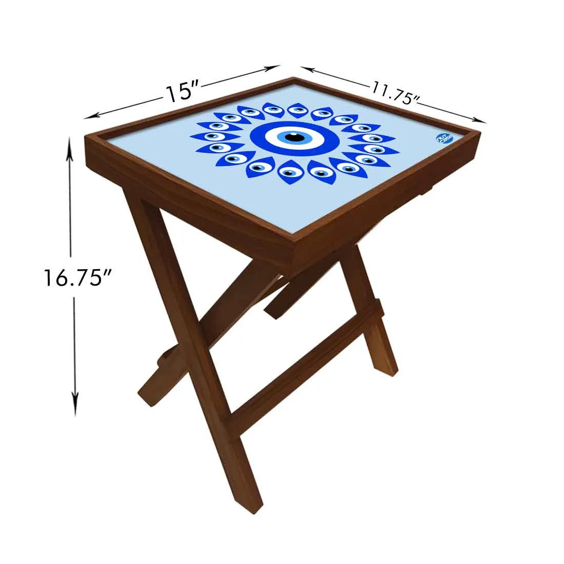 Wooden Folding Side Table for Sofa Bedroom Living Room - Evil Eye Protector