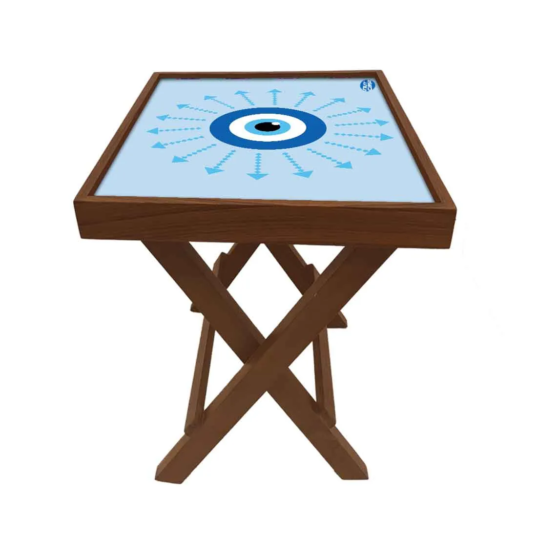 Wooden Folding Side Table for Sofa Bedroom Living Room - Evil Eye Protector