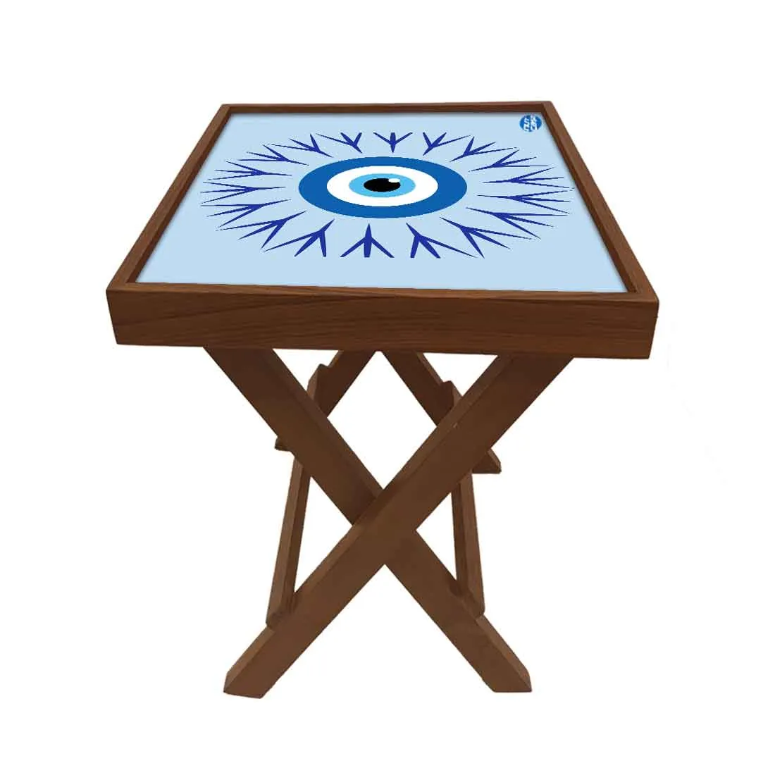 Wooden Folding Side Table for Sofa Bedroom Living Room - Evil Eye Protector