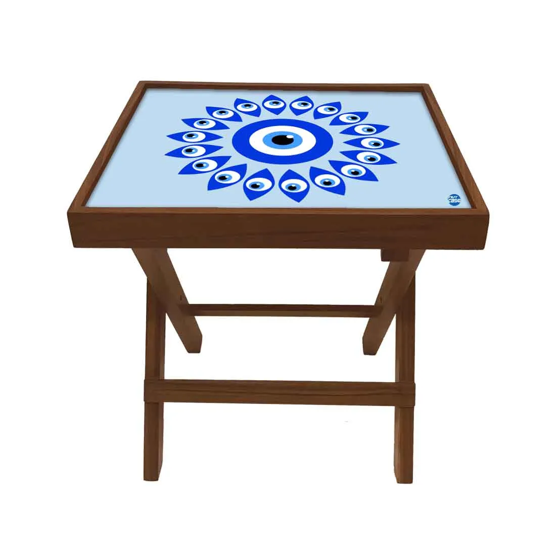 Wooden Folding Side Table for Sofa Bedroom Living Room - Evil Eye Protector