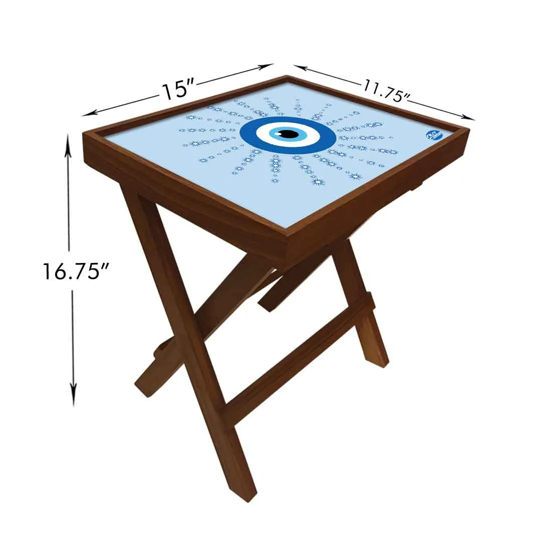 Wooden Folding Side Table for Sofa Bedroom Living Room - Evil Eye Protector