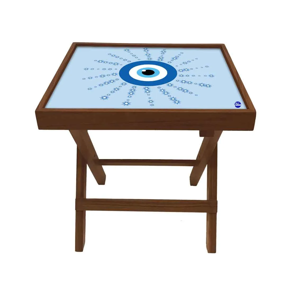 Wooden Folding Side Table for Sofa Bedroom Living Room - Evil Eye Protector